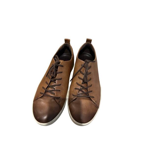 Ecco Brown Leather Casual Sneakers - Picture 2 of 8